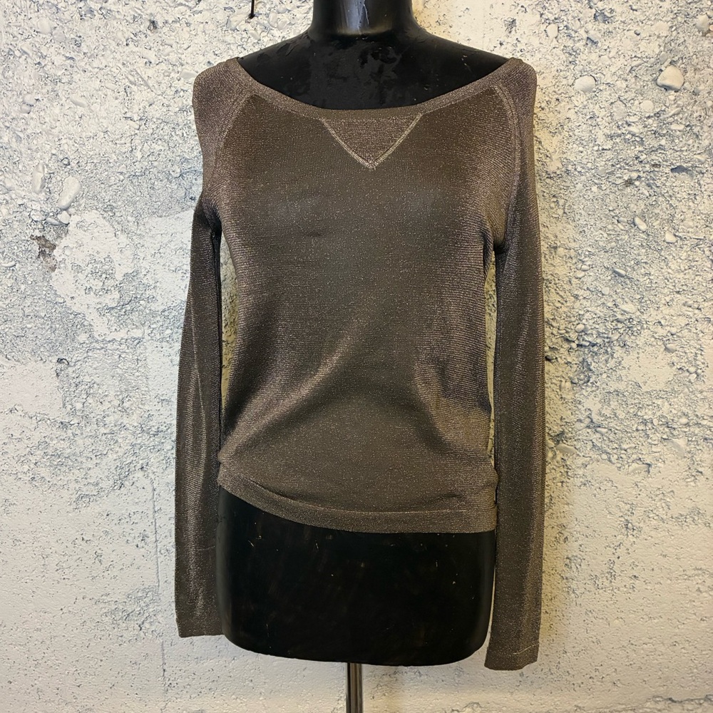 Rag & Bone Metallic Brown Knit Top